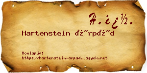 Hartenstein Árpád névjegykártya