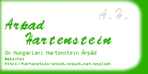 arpad hartenstein business card