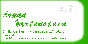 arpad hartenstein business card